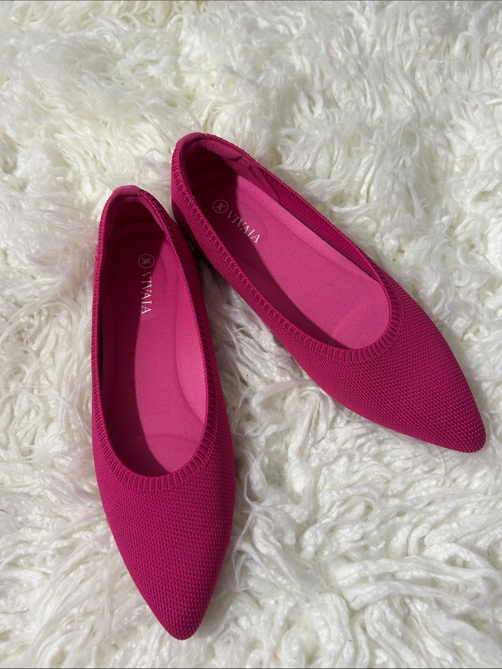 Vivaia Comfortable pointed toe pink ballet flats size 37.5 or 7 - Picture 4 of 9